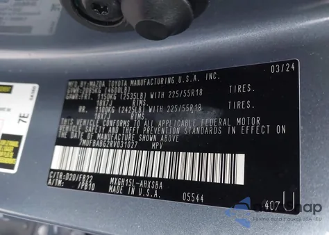 2024 Toyota Corolla Cross Hybrid Nightshade Edition from USA, damaged, VIN 7MUFBABG2RV031027